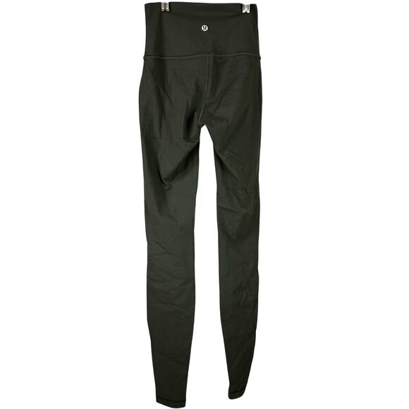 Lululemon Wunder Under Pant Tech Mesh 28" Dark Olive Women's Size 2 EUC - Picture 2 of 9